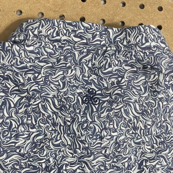 NWT Origen Man Storm LS Button Up Shirt Floral AOP Print Linen Blend Blue XL Men - Picture 3 of 11